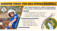 Register Today for 2023 Spring Baseball
